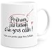 Mug Personnalisable Prénom Câlin Pipe Humour Tasse Message drôle Personnalisé. Idée Cadeau Original pour Ami Couple Amoureux Collègue Frère Homme Pote Copine pour Anniversaire Noël St Valentin.