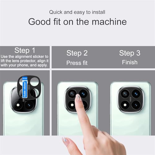 Image of 4youquality Back Camera Lens Protector Compatible with Redmi Note 14 Pro Plus (1 Pack) | 9H Tempered Glass Camera Guard | Military-Grade Anti Scratch Protection | Ultra Clear HD Lens Film | Bubble-Free Easy Installation | Case Friendly