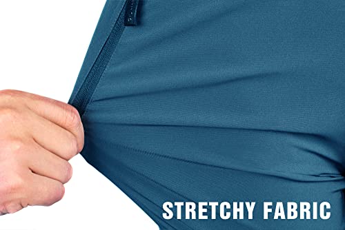 Clothin Men's Lightweight Quick-Dry Elastic-Waist Drawstring Pants With Zipper Pockets For Hiking Casual Travel -Gibraltar Sea,S(28-31W X 30L) #TOP3