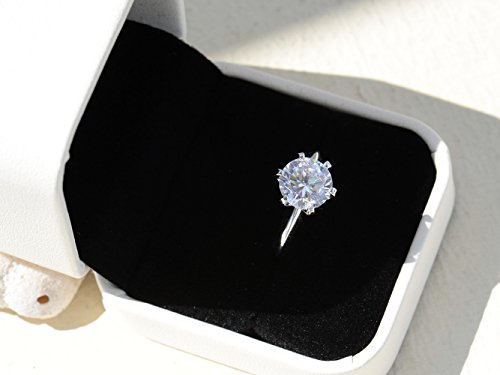 Espere 3 Ct Cz Solitaire Engagement Ring Sterling Silver White Gold Plated Size 6 #TOP6
