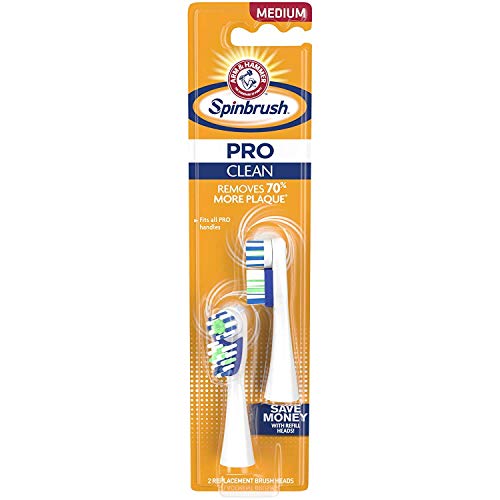 ARM & HAMMER Spinbrush Pro-Clean Replacement Brush Heads, Medium 2 ea (Pack of 3)