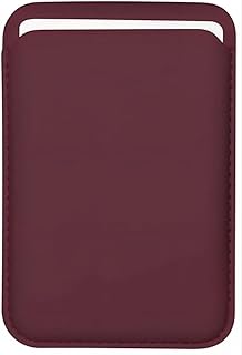 Magnetic Wallet Card Holder Compatible with MagSafe Wallet, Premium Leather,Leather Wallet for Back of your phone (Burgundy)