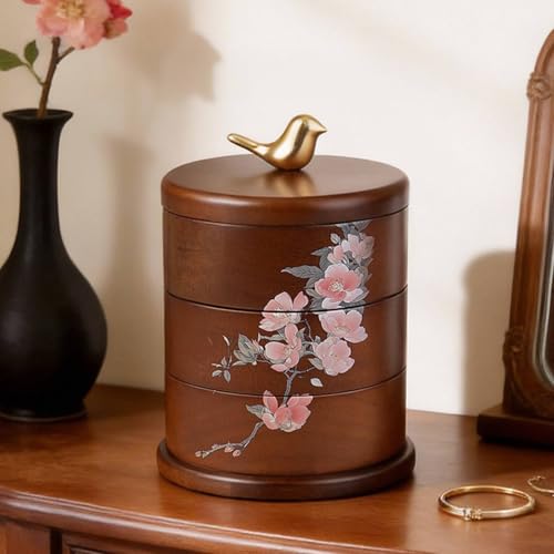 Boîte à bijoux rotative en bois pour ne plus perdre vos bagues