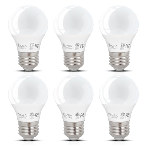 Image of Simba Lighting LED A15 ETL Listed Light Bulbs (6-Pack) 5W 40W Replacement for Appliances, Refrigerators, Ceiling Fans, 120V, E26 Standard Medium Base, Frosted Cover, Not Dimmable, 5000K Daylight
