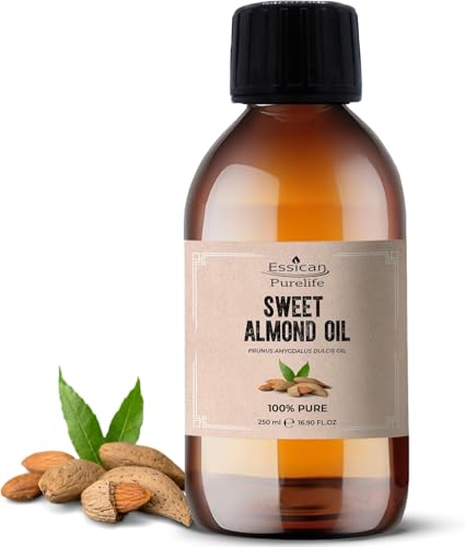Aceite de Almendra Dulce para Cabello 250ml, aceite puro de almendra para piel, aceite portador, mezcla de aceites esenciales, para oídos, cara, y cabello