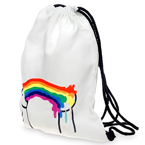 PREMYO Gym Bag for Girls Teenagers Boys - Women's Printed Sports Bag - Hipster Gym Bag Festival, Rainbow (White), One Size - Image 3