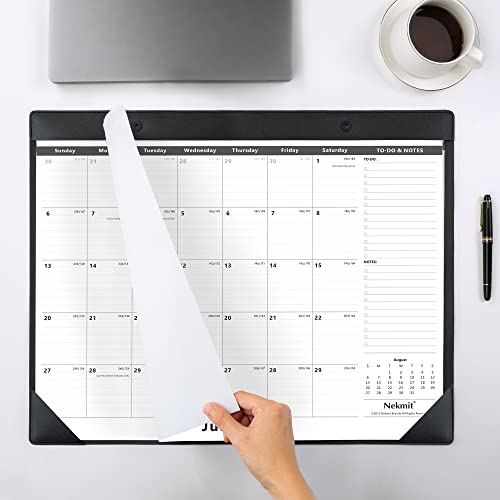Nekmit Large Desk Calendar 2023-2024 With Pu Faux Leather Desktop Mat, Runs From July 2023 - December 2024, Big Desk Pad Calendar 21 X 16.5 Inches For Home And Office #TOP5