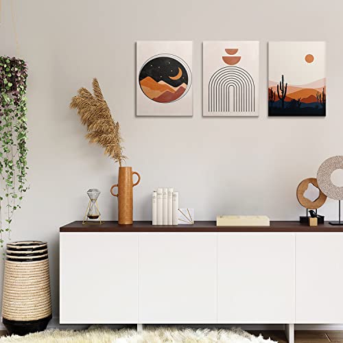 Gubiyu Boho Wall Art Decor Prints Bohemian Modern Desert Cactus Landscape Pictures Sun And Moon Posters Galaxy Space Wall Decor For Living Room Bedroom Minimalist Wall Art Painting Set Of 3 16"X24" #TOP1