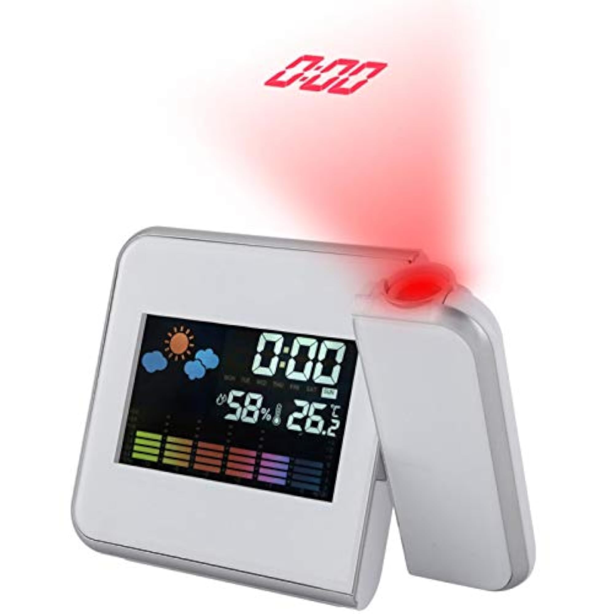 LED Weather Projector, Multi-Function Projection Alarm Clock for Home