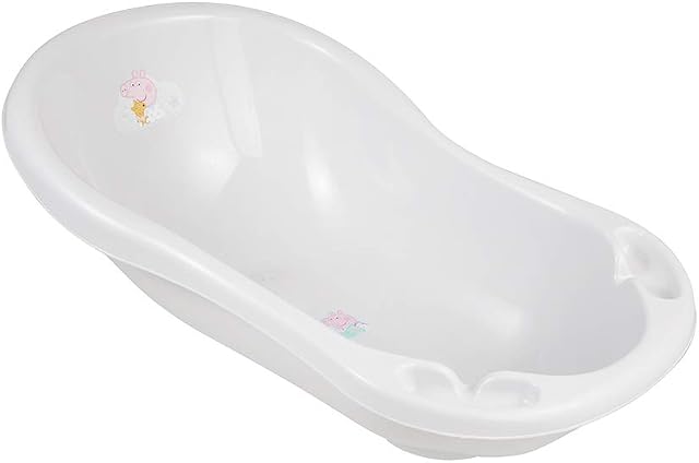 keeeper Peppa Pig Ergonomiczna wanna dla niemowląt z zatyczką, od 0 do ok. 12 miesięcy, 84 cm, Maria, szara