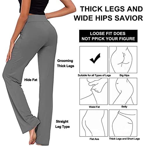 Women's Yoga Pants Casual Modal Loose Straight-Leg Yoga Trousers With Drawstring For Yoga And Running Joggers (Dark Grey, X-Large) #TOP4