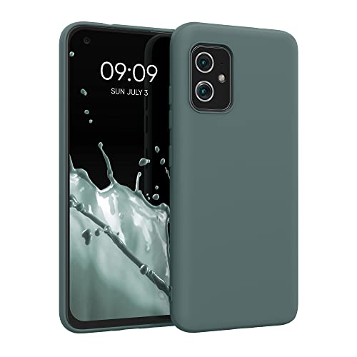 kwmobile Funda para ASUS Zenfone 8 Carcasa - Ultrafina de TPU y Silicona con Bordes elevados anticaídas - Verde Bosque