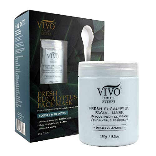 Vivo Per Lei Eucalyptus Detox Mask - Soothing Face Mask With Natural Extracts - Eucalyptus Mask To Boost And Detox Skin - Kaolin Clay Mud Face Mask For Healthy Radiant Skin - 150 G, 5.3 Oz #TOP12