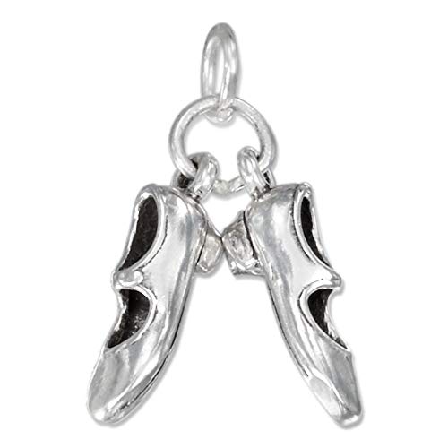 Tap Dance Shoes Pair Movable 3D 925 Solid Sterling Silver Ch