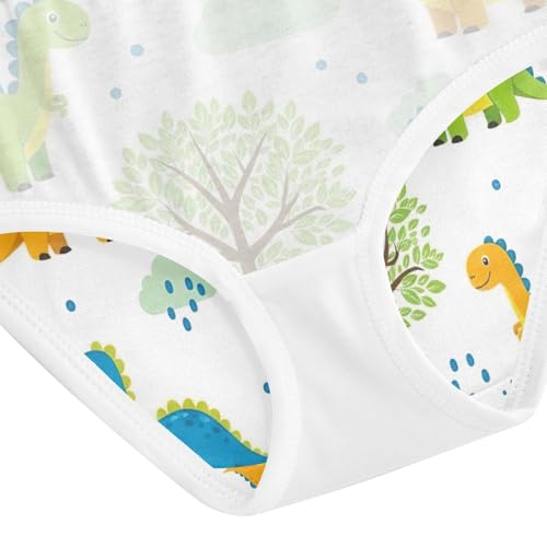 Toddler Briefs, Colorful Cartoon Dinosaurs Girls Underwear Cotton, 2T–8 Years4