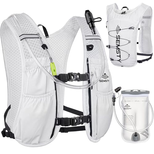 Semsty Hydration Vest 5L,Running Vest Pack with 1.5L Water Bladder,Lightweight Water Backpack for Hiking Running Cycling