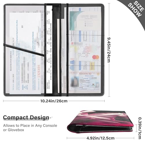 Car Registration and Insurance Holders Reaper on Horse Print, PU Leather for License Documents Cards3
