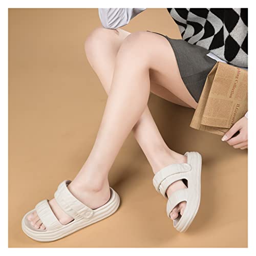 Beach Sandals Slippers Outdoor Two Wear Sandals Summer Home Home Slippers Summer Women Outer Slippers(Light Yellow,37/38)4