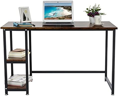 Desk with Hutch Brown Computer Desk Computer Desk with Hutch Desk Bookshelf Desk with Shelves Brown Computer Desk Computer Tables Ladder Shelf Desk (Brown, One Size)