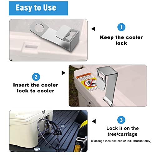 2 Packs Cooler Lock Bracket With Bottle Opener, Heavy Duty Metal Cooler Tie Down Compatible With Yeti/Rtic Coolers, Security Lock Bracket Cooler Accessories #TOP4