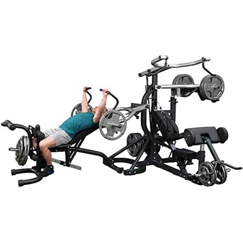 Body-Solid Free-Weight Olympic Leverage Flat Incline Decline Machine without Bench, Arm & Leg Strength Training Functional Exercise Workout Station