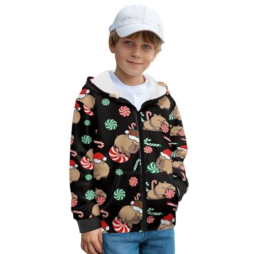 WELLFLYHOM Zipper Hoodies Graphic Sweatshirt for Boys 6-16 Fleece Lined Kids Long Sleeve Hoodie Sweater Cardigan