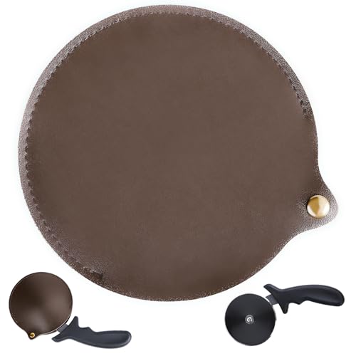 ピザカッターレザー保護カバー - 丈夫で取り付けが簡単なピザナイフシース(1個、ライトブラウン)