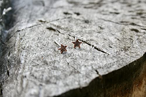 Rustic Western Copper Star Earrings, Stud Earrings, 5Mm Stars, Boho Jewelry #TOP7