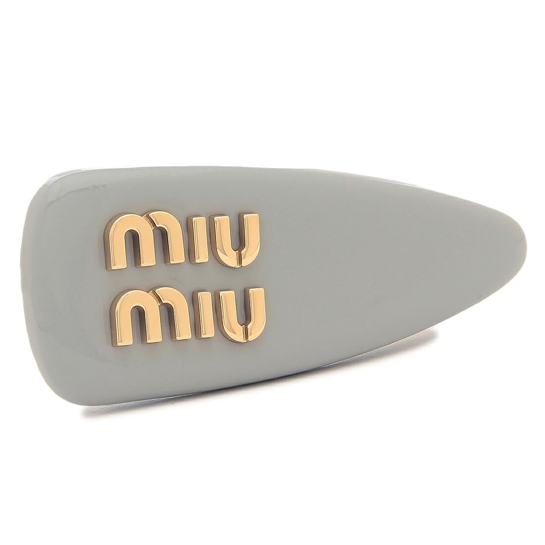 miumiu ヘアピン パテントレザー バレッタ ライトブルー ミュウ - ヘア 