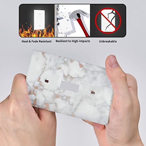White Marble Rose Gold Single Toggle Switch Wall Plate Device Wall Plate Cover Wall Decor 2.76X4.5 In #TOP3
