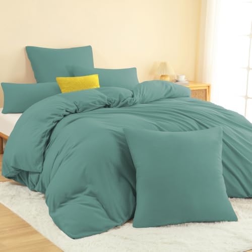 Nesture Winter Warme Thermo Fleece Bettwäsche 200x220, Kuschelig weich Bettwäsche Sets 3 teilig, 1 Bettbezug 200x220cm flauschig + 2 Kissenbezug 80x80 mit Reißverschluss, Farbe: He