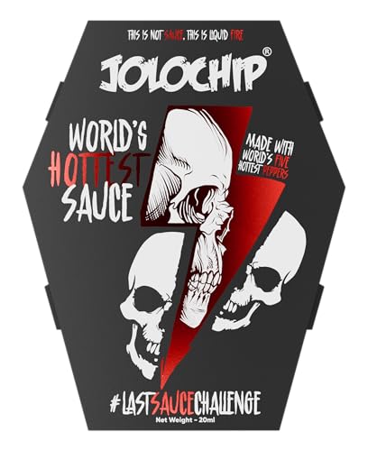 Image of JOLOCHIP World's Hottest Sauce (20ml) & World's Hottest Seasoning (12g) Combo Pack | Extreme Spice Challenge | Made with World's Hottest Peppers (SAUCE + SEASONING)