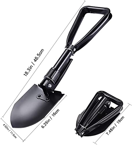 image for HUIRUMM Folding Shovel, Folding Camping Shovel,Multifunctional Folding