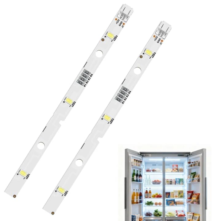 2Pcs LED Fridge Light, for RONGSHENG/HISENSE Fridge Freezer, Refrigerator Led Light Replacement E349766 MDDZ-162A 1629348 DC12V 2W, Fridge Led Bar for KIFF5017 KIFF5020 KIFF7017 KIFF7020 KSBNDIX18