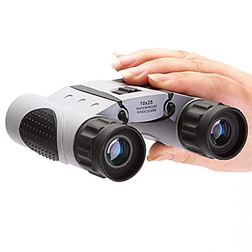 Telescopio binocular 10x25 alta potencia y definición con película verde impermeable