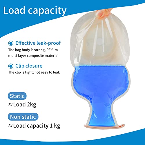 Colostomy Bags, 20 pcs Ostomy Bag, Ostomy Colostomy Supplies, One Piece Drainable Pouches with Clamp Closure for Ileostomy Stoma Care, Cut-to-Fit - Thumbnail 5