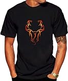 Klassische Passform YONQI Randy Orton Herren-T-Shirt mit O-Ausschnitt, Schwarz, Schwarz , M