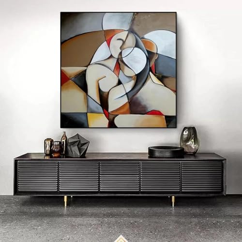 Tableau Picasso abstrait femme endormie déco murale salon moderne pièce de vie chaleureuse 30x30