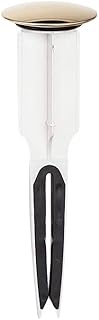 PF WaterWorks PF0252 EasyPOPUP Patented Universal Bathroom Sink Pop-Up Stopper, Easy Install/Remove Design, No Disassembly, Fits BallRod Pop-Up Drains, 5-1/2 in Tall 1.5 in. Cap Dia. Polished Brass