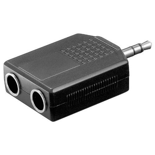 CABLEPELADO Adaptador de Audio Estéreo | Splitter 1x 3.5 mm a 2X 6,3mm Jack | Duplicador Audio 6.35 mm | Estéreo | PVC | Para Auriculares, Micrófono, Amplificador