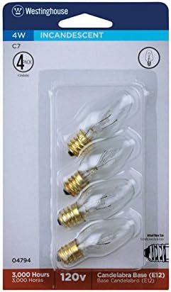 Westinghouse Incand C7 Bulb 4w Clr4pk