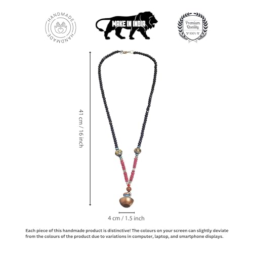 Image of AAKRITI ART CREATIONS Boho & Tribal Handcrafted Ethnic Necklace Collection | Multicolour Pendants, Mandala, Lotus & Dreamcatcher Designs | Artisan Lariat, Collar & Statement Jewelry for Women