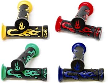 ATVs And Watercrafts Flame Gel Style Hand Grips Red Color Quad Compatible with Yamaha Polaris Seadoo Watercraft Bombardier Jet Ski Honda Foreman Recon Kawasaki Brute Force Prairie Bruin Grizzly Kodiak