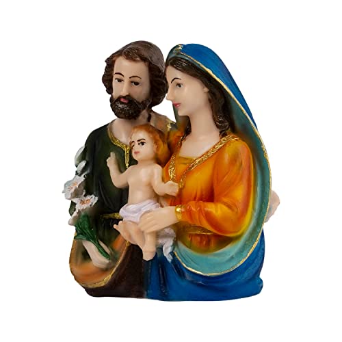 Image of Holy Family Statue Christian Showpiece Figurine Gifts for Home Decor God Idol House Warming Wedding Anniversary, Multicolour 15 X 15 X 9 CM