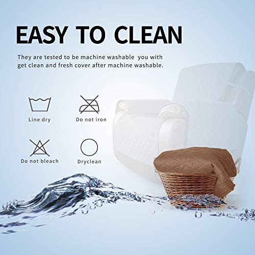 Image of Easy-Going Sofa Slipcover Waterproof Oversized Recliner Chair Cover Non-Slip Fabric Couch Cover for Living Room Washable Furniture Protector for Pets Kids Children Dog Cat (Large Recliner, Brown)