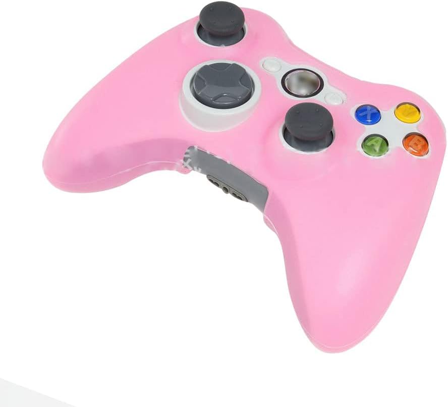 OSTENT Soft Silicon Protector Skin Case Cover for Microsoft Xbox 360 Wireless Wired Controller Color Pink