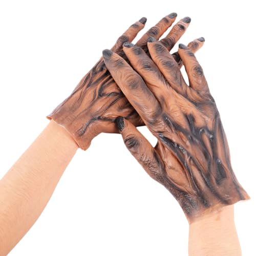Guantes de plástico marrón TEHAUX evitan deformación en disfraces de terror 7