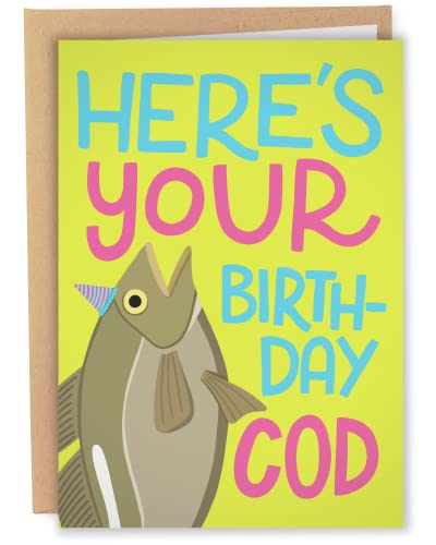 Sleazy Greetings Funny Birthday Card For Men Women Him Her | Here's Your Birthday Cod Fish Joke #TOP23