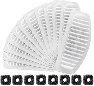 ORSDA Cat Water Fountain Filters, Replacement Carbon, Resin Filters for D30 67oz/2L Automatic Pet Fountain Cat Water Fountain Dog Water Dispenser, 4 Filtration System 20PCS 67oz/2L Filters