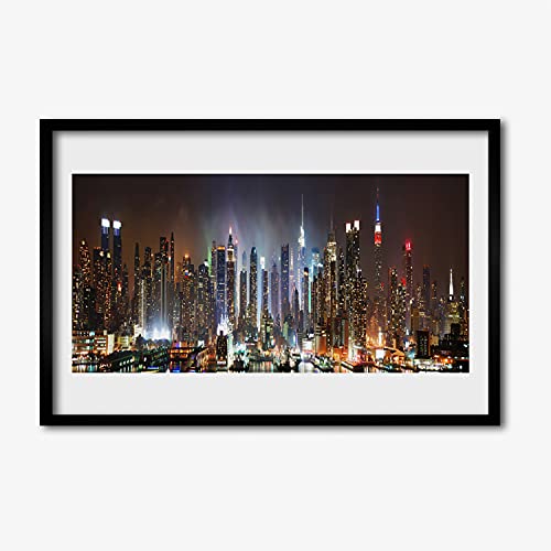 Cadre en MDF avec affiche 60x40 cm paysage urbain Maisons de ville